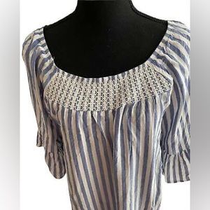 PLUS Blue and White Naïf Dress